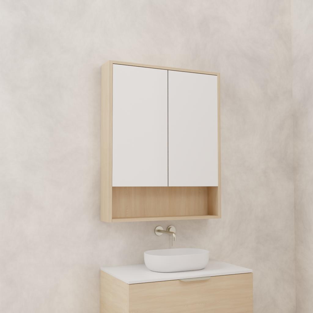 Carini - 750mm Vero Oak Shaving Cabinet