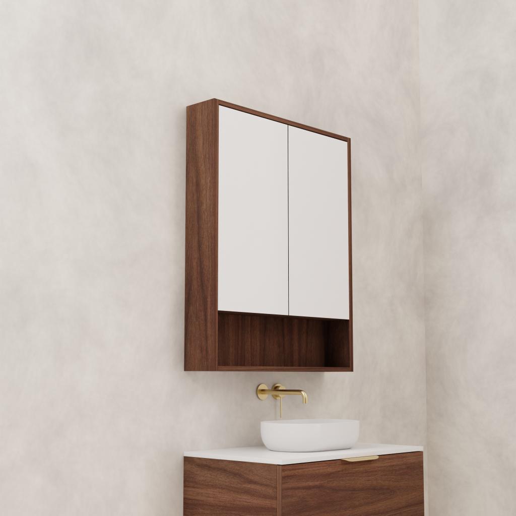 Carini - 750mm Walnut Shaving Cabinet