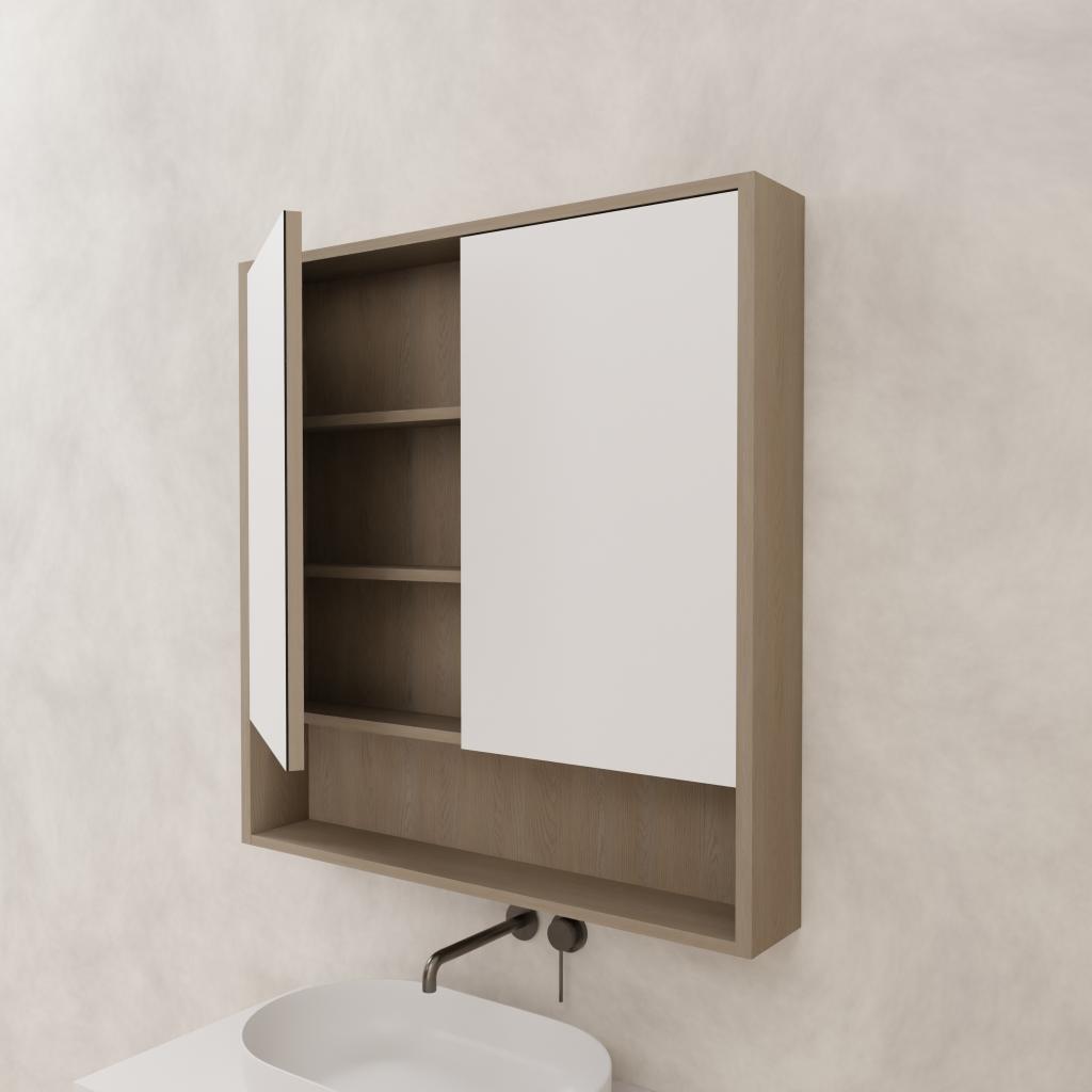Carini - 900mm Smoked Ash Shaving Cabinet