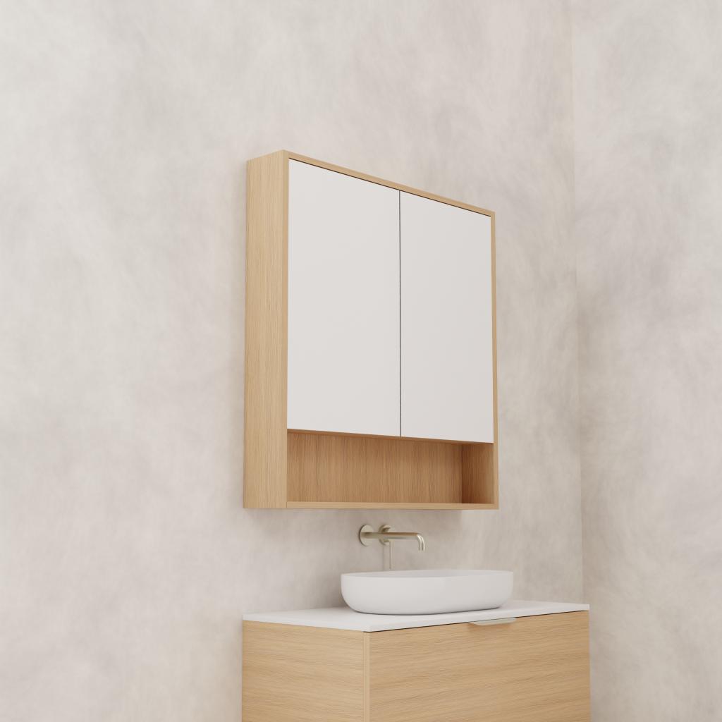 Carini - 900mm Nordic Oak Shaving Cabinet