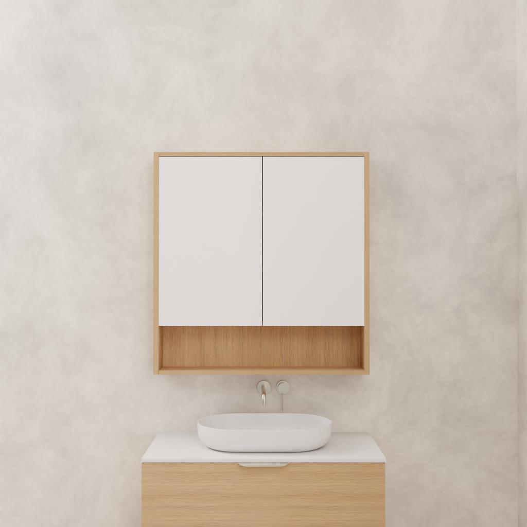 Carini - 900mm Nordic Oak Shaving Cabinet