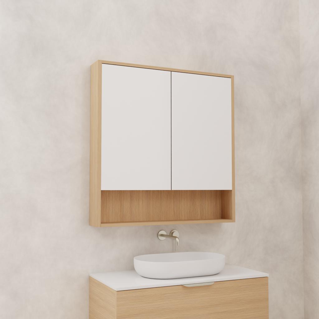 Carini - 900mm Nordic Oak Shaving Cabinet