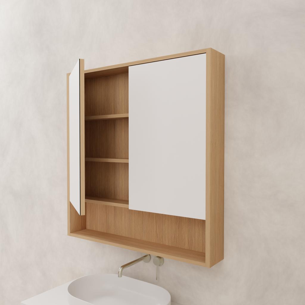 Carini - 900mm Nordic Oak Shaving Cabinet