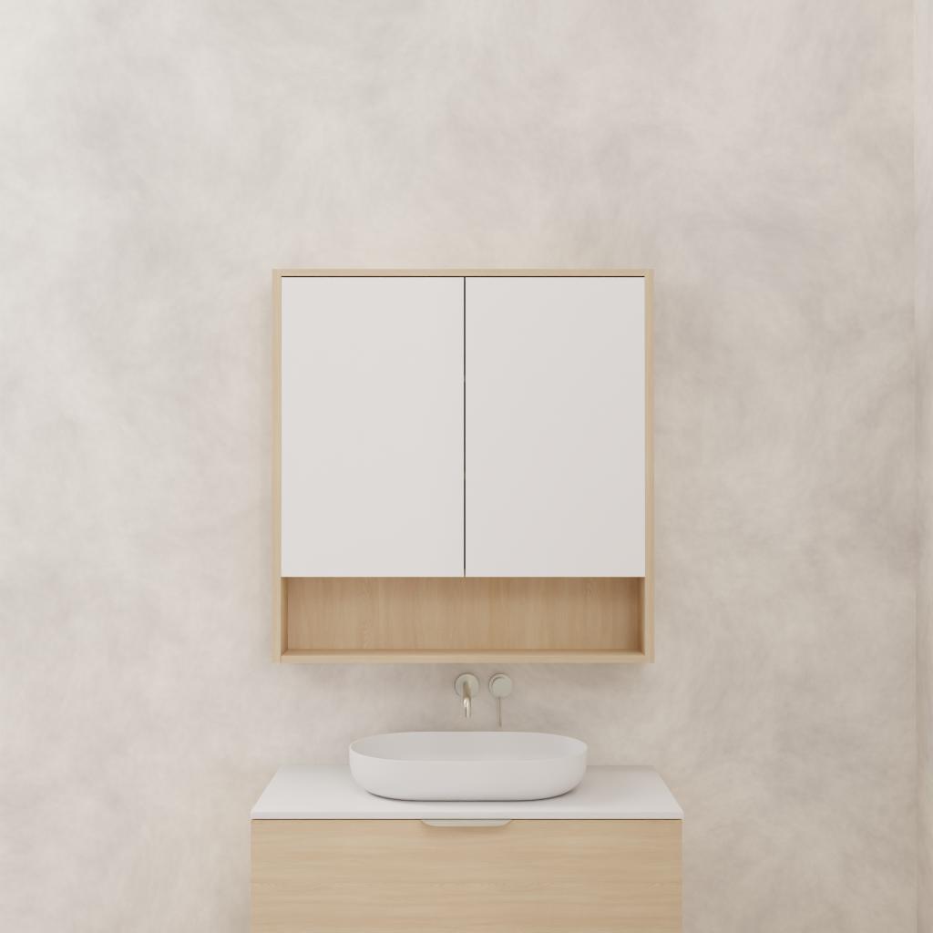 Carini - 900mm Vero Oak Shaving Cabinet