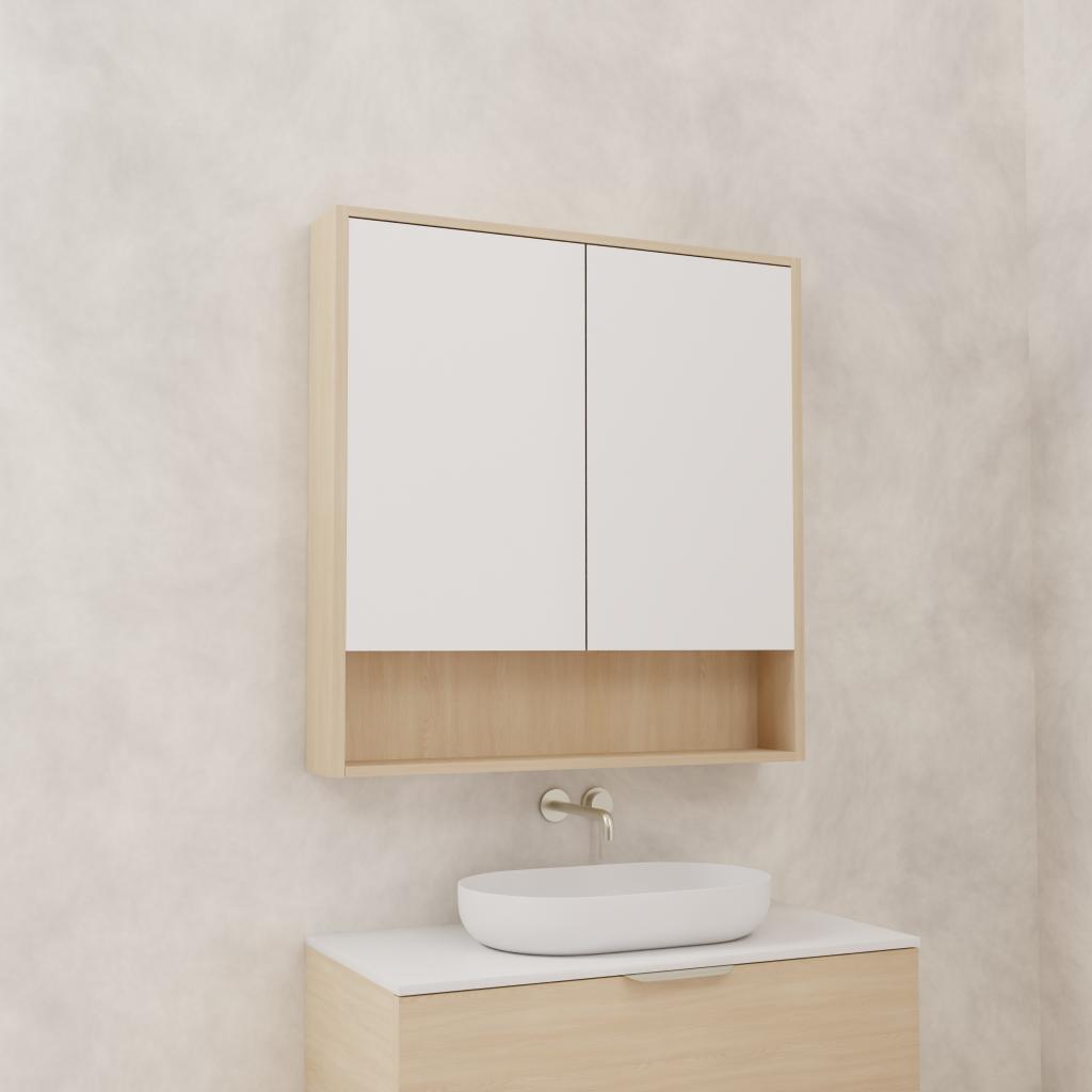 Carini - 900mm Vero Oak Shaving Cabinet