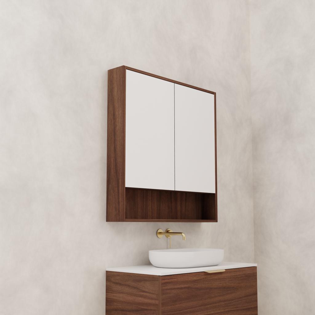 Carini - 900mm Walnut Shaving Cabinet