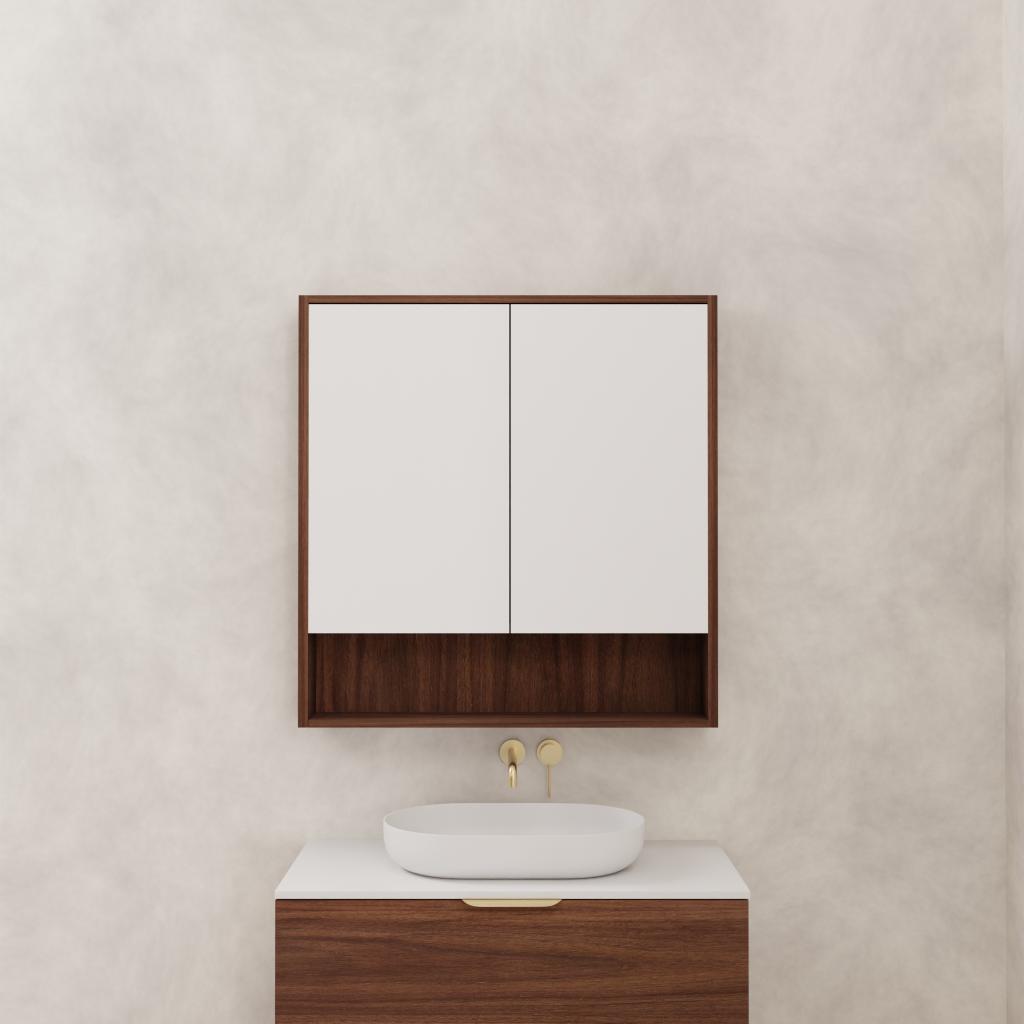 Carini - 900mm Walnut Shaving Cabinet