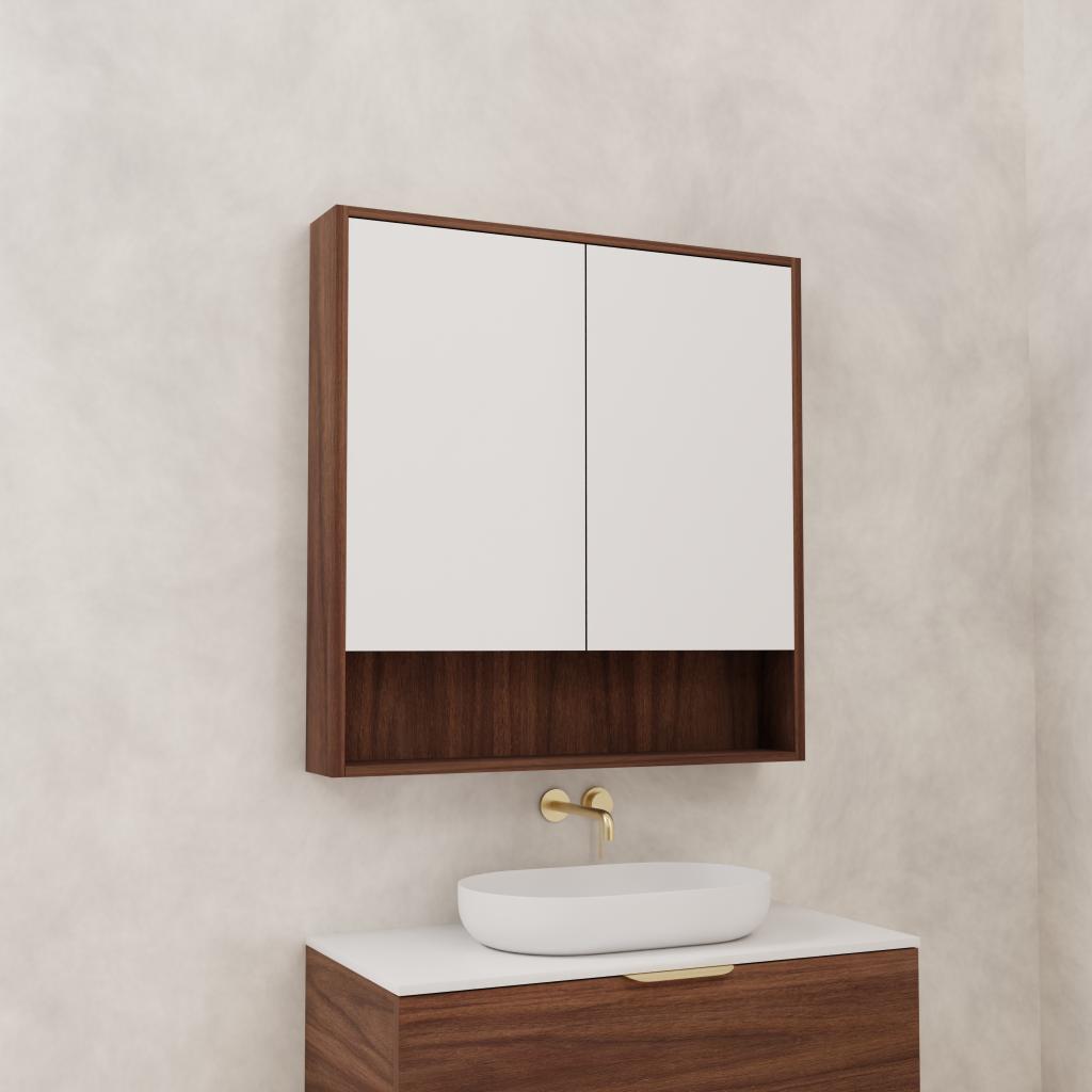 Carini - 900mm Walnut Shaving Cabinet