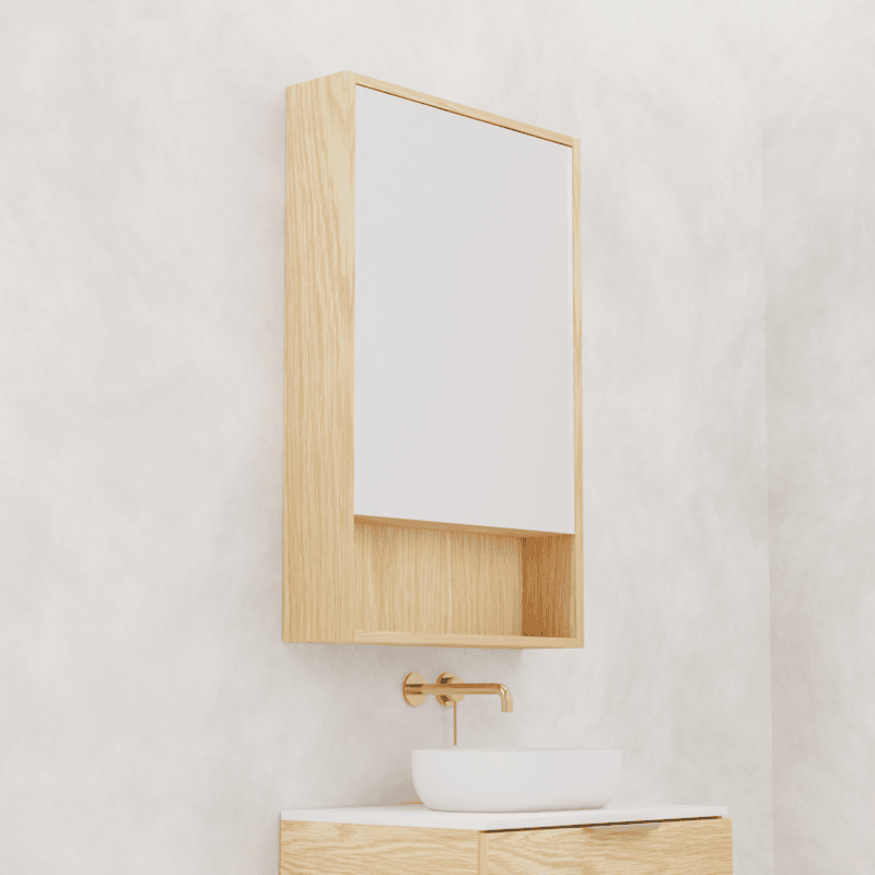 Carini - 600mm American White Oak Shaving Cabinet