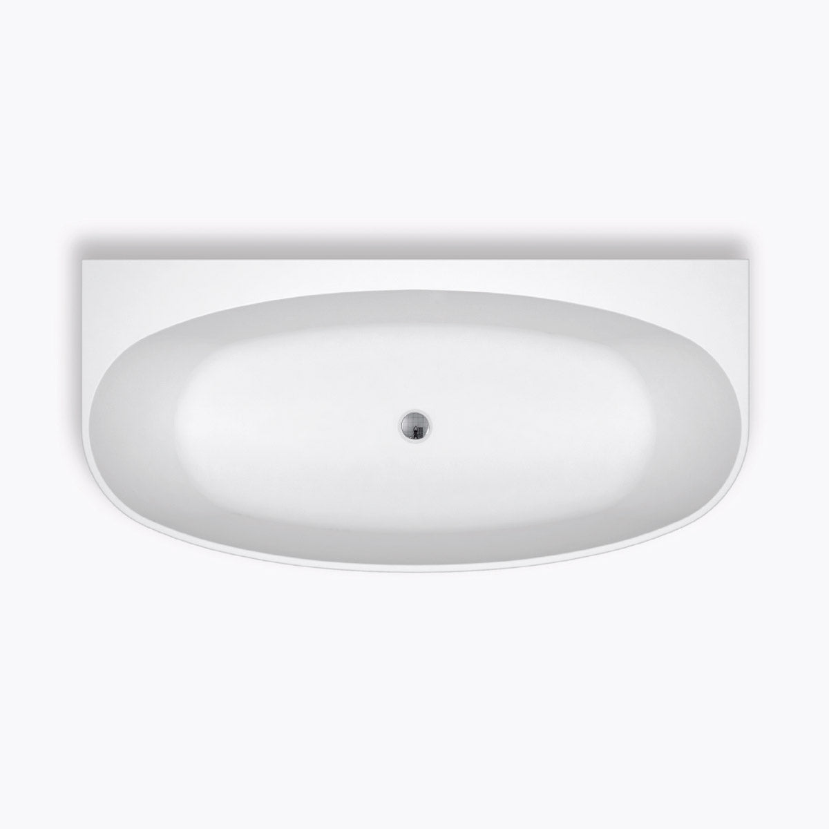 Evelyn - 1700mm Gloss White Back-to-Wall Lucite Acrylic Bath
