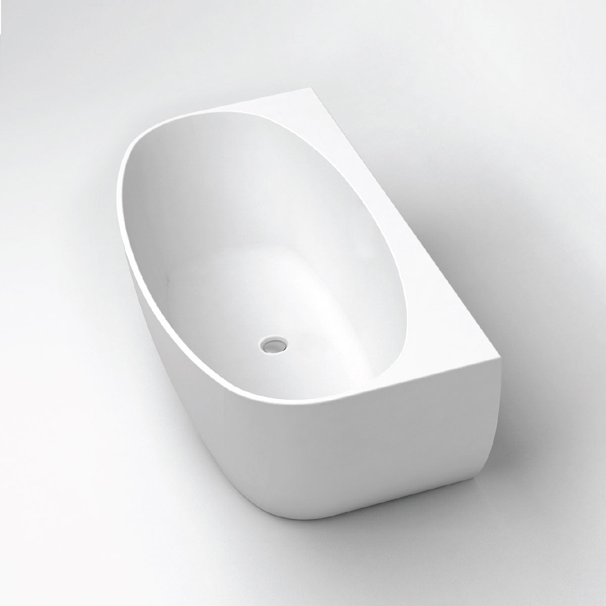 Evelyn - 1700mm Gloss White Back-to-Wall Lucite Acrylic Bath