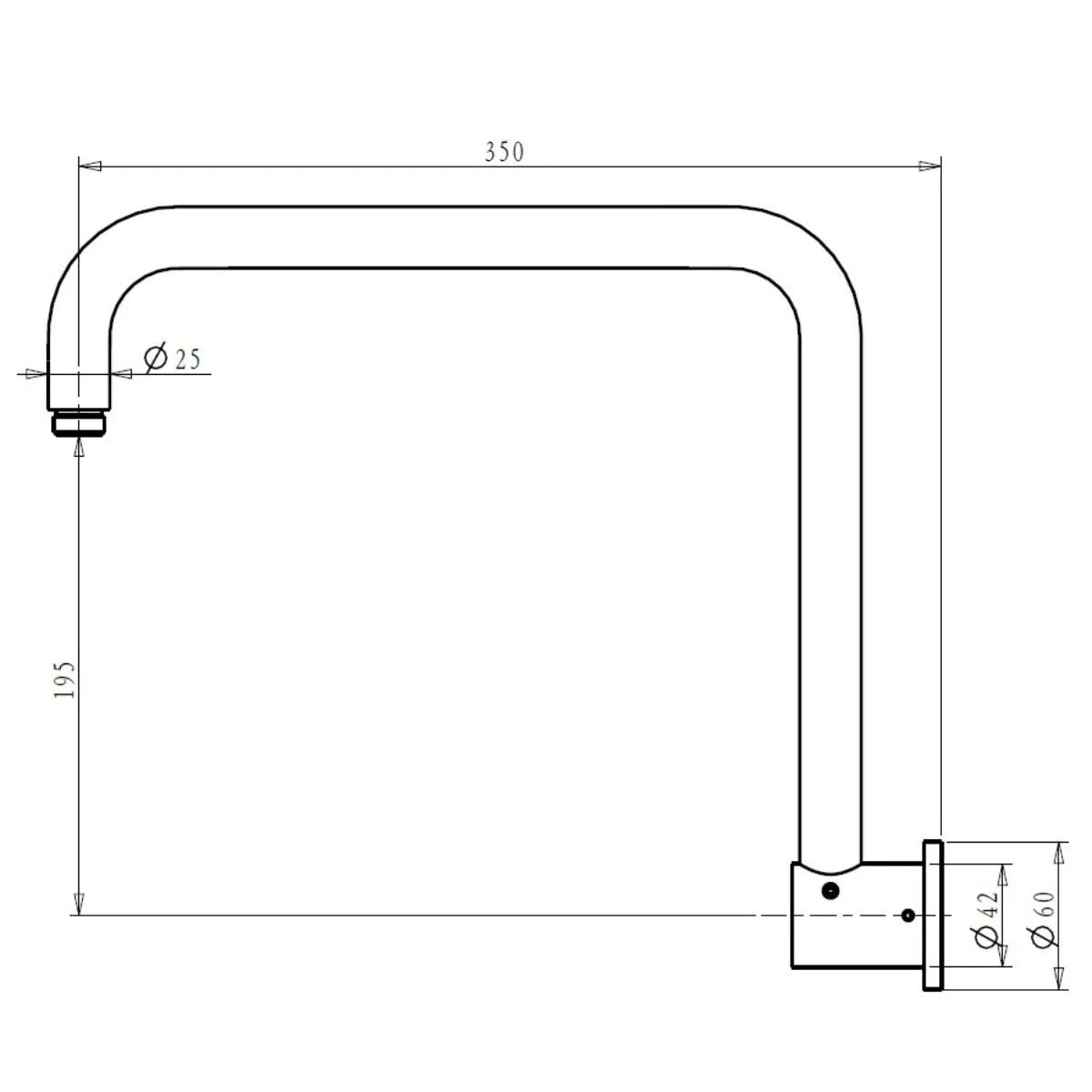 Mica - Polished Chrome High Rise Shower Arm