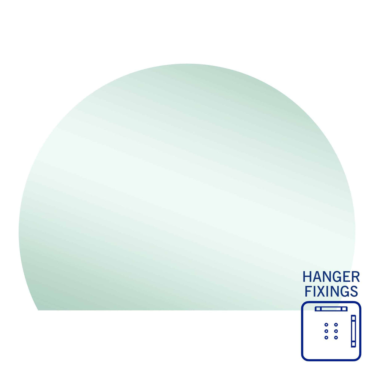 Ablaze - Hamilton D Shaped Polished Edge Mirror - 1500x1100mm with Hangers