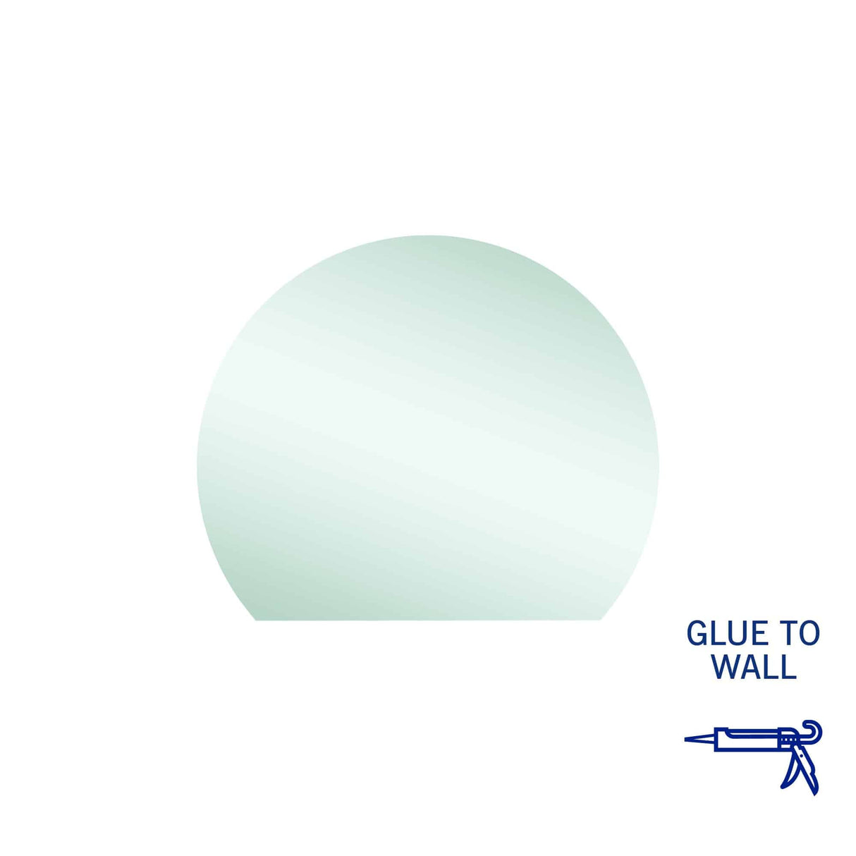 Ablaze - Hamilton D Shaped Polished Edge Mirror - 900x750mm Glue-to-wall