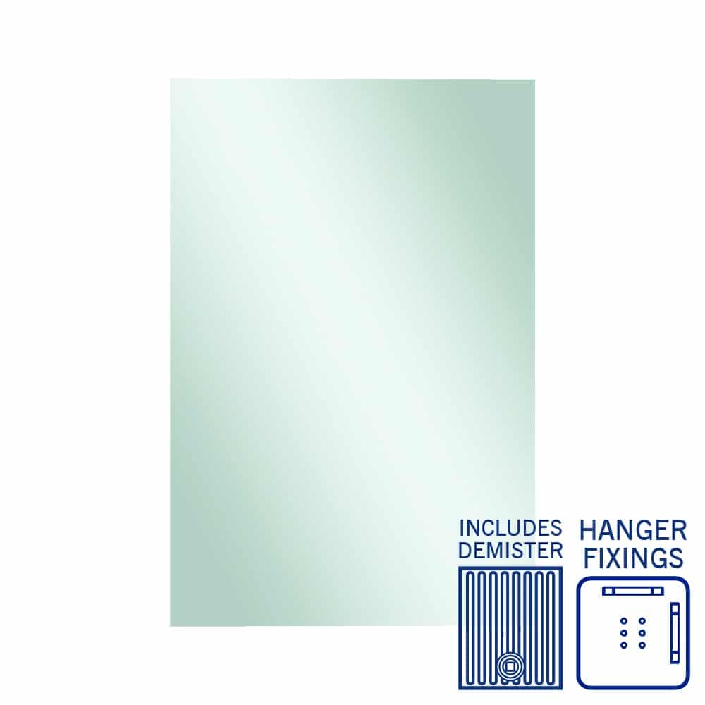 Ablaze - Jackson Rectangle Polished Edge Mirror - 1200x800mm with Hangers and Demister