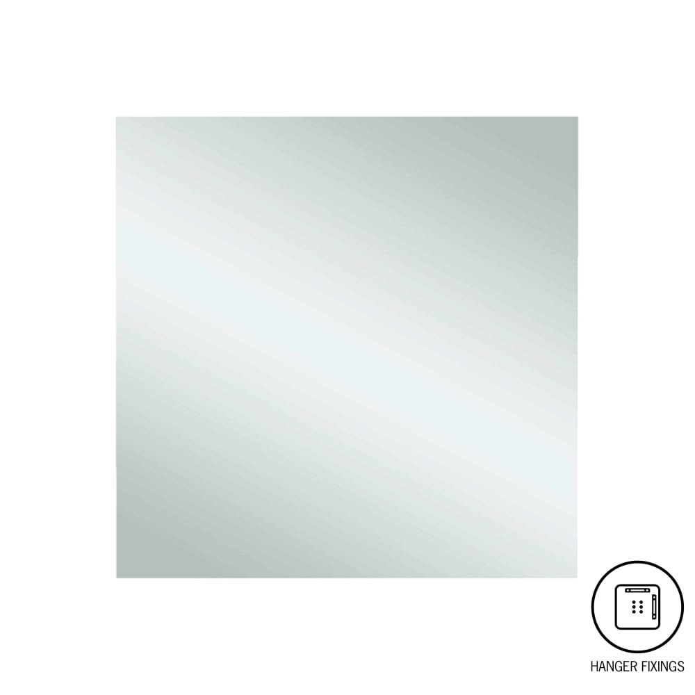 Ablaze - Jackson Square Polished Edge Mirror - 750x750mm with Hangers