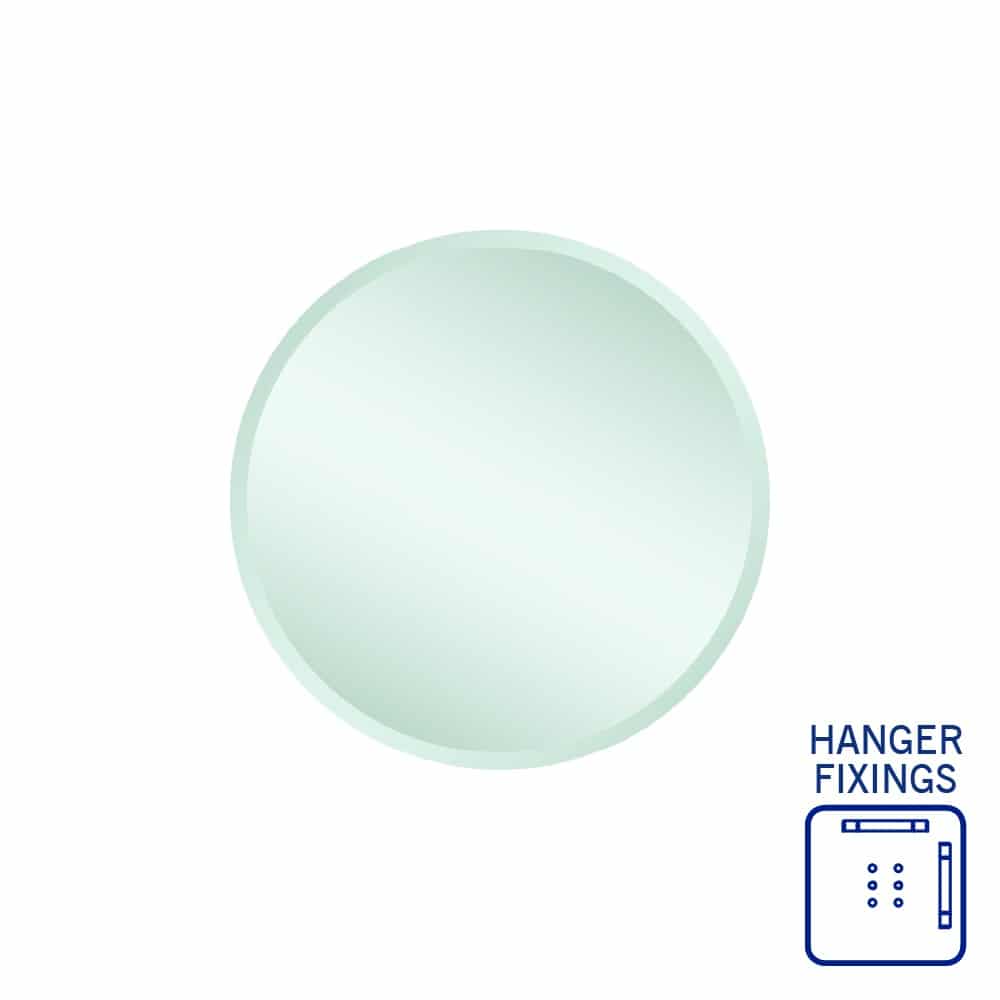 Ablaze - Kent 18mm Bevel Round Mirror - 500mmØ with Hangers