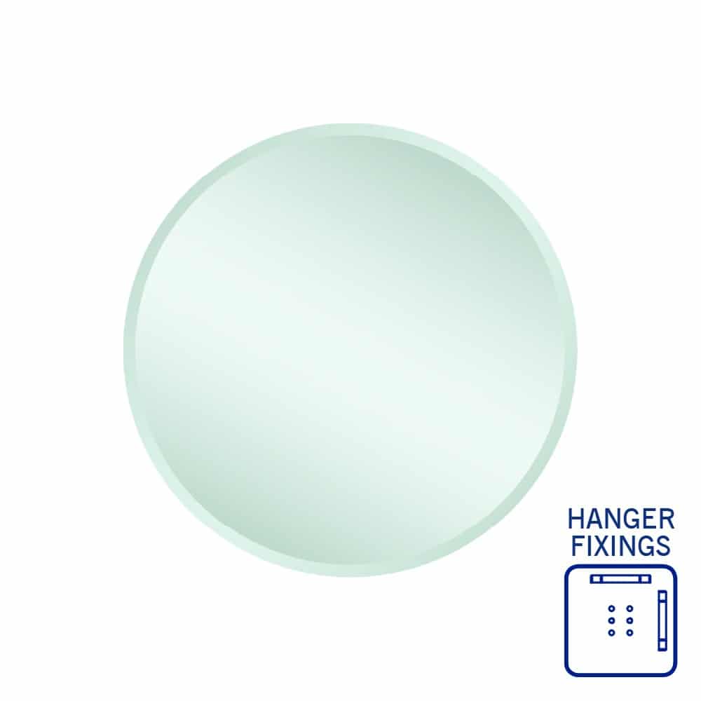 Ablaze - Kent 18mm Bevel Round Mirror - 600mmØ with Hangers