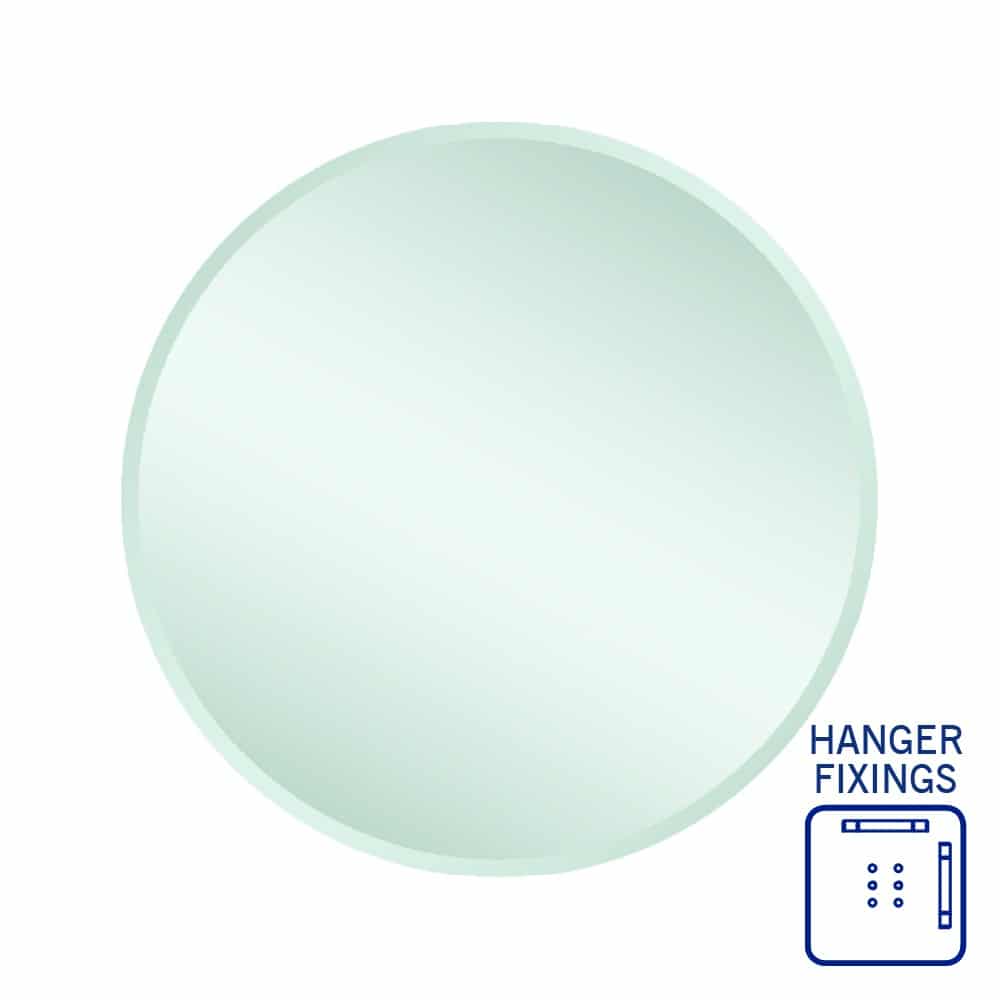 Ablaze - Kent 18mm Bevel Round Mirror - 700mmØ with Hangers