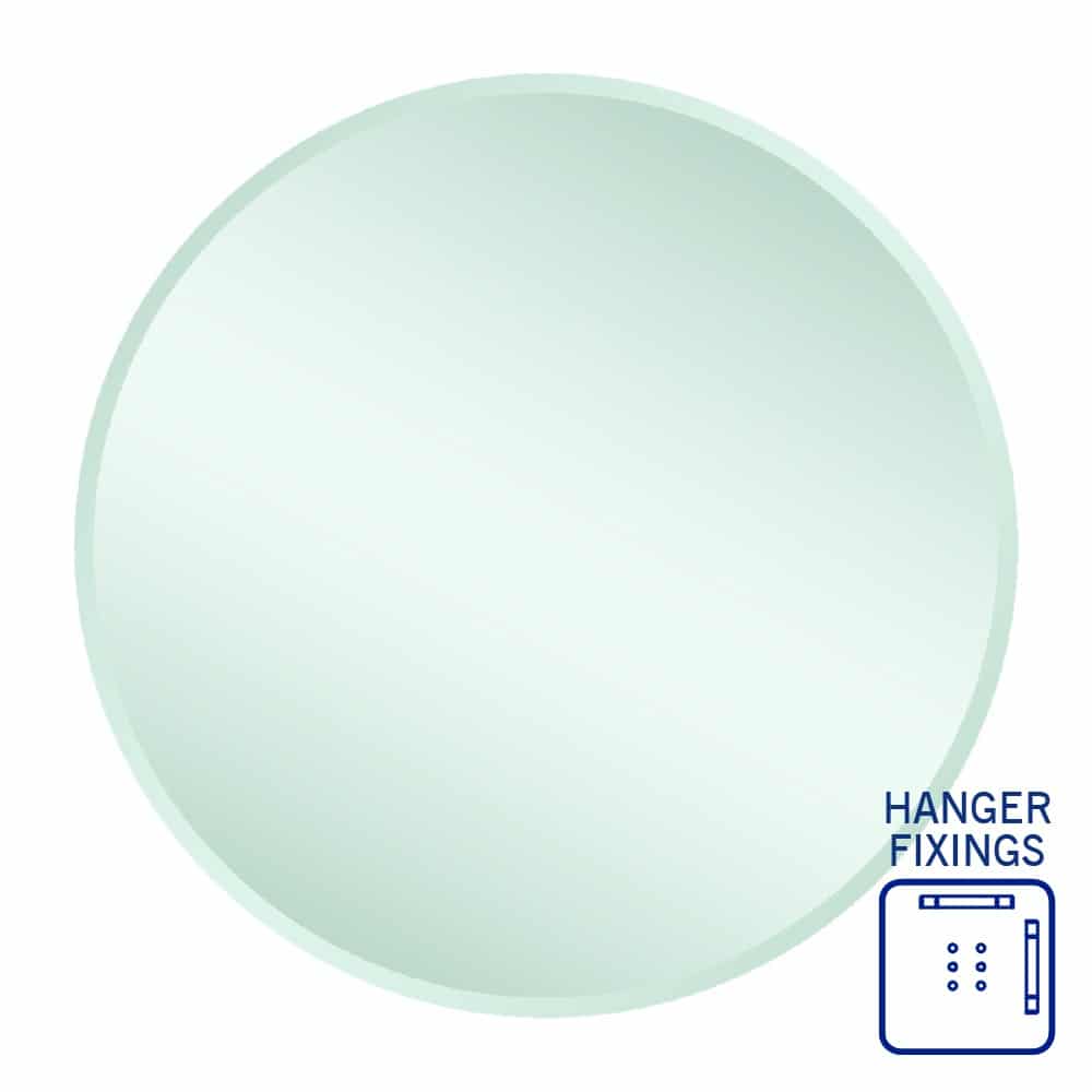 Ablaze - Kent 18mm Bevel Round Mirror - 800mmØ with Hangers