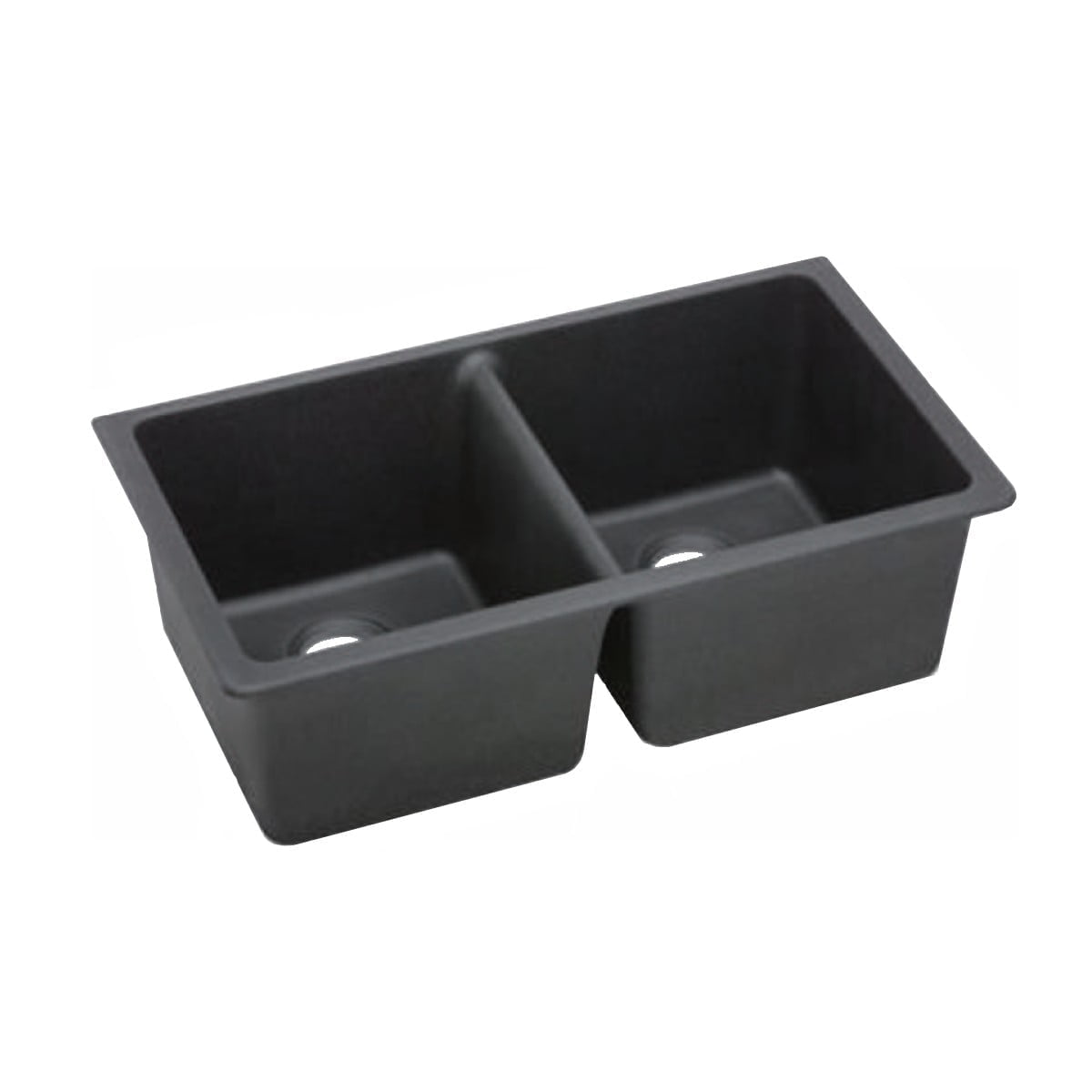 Arete - Black Granite Double Bowl Kitchen Sink
838x477x241mm