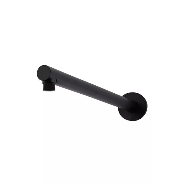 Round - Matte Black Wall Shower Arm 400mm
