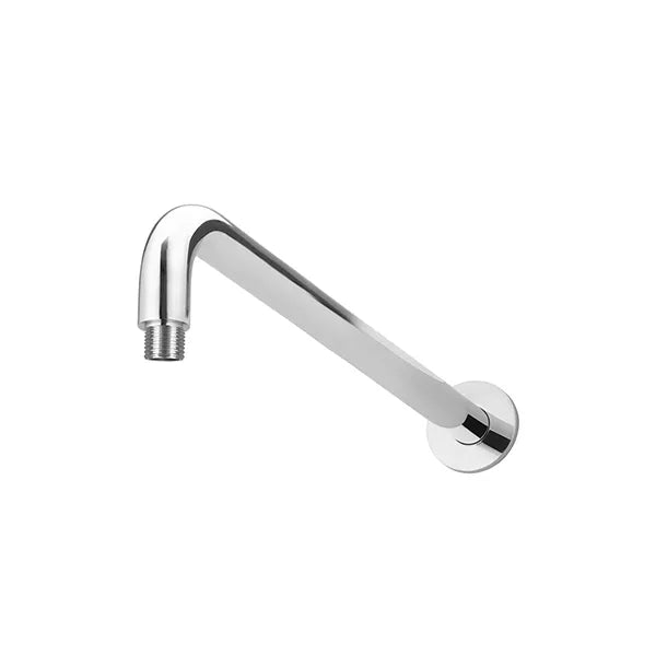 Round - Polished Chrome Wall Shower Curved Arm 400mm