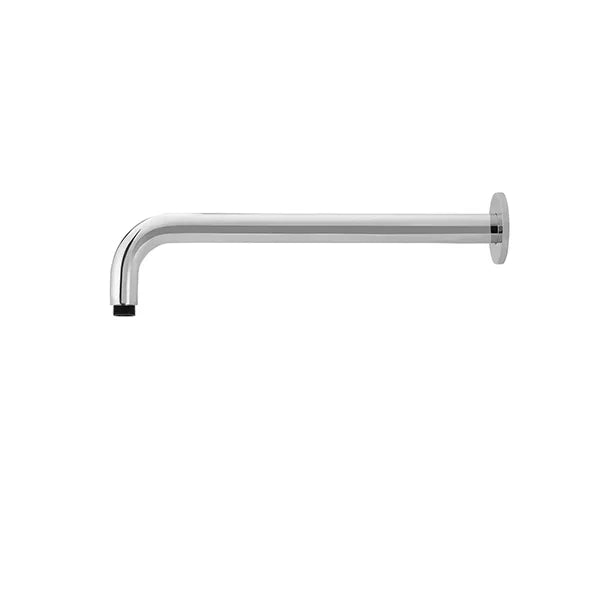Round - Polished Chrome Wall Shower Curved Arm 400mm