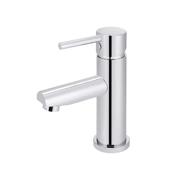 Round - Polished Chrome Basin Mixer w Straight Spout