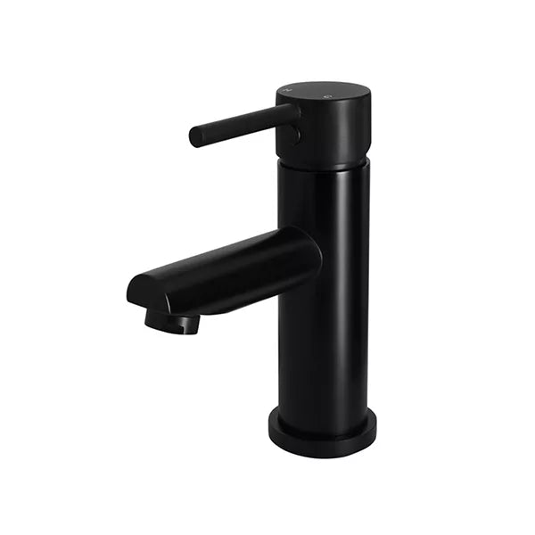 Round - Matte Black Basin Mixer w Straight Spout