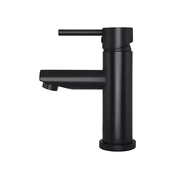 Round - Matte Black Basin Mixer w Straight Spout
