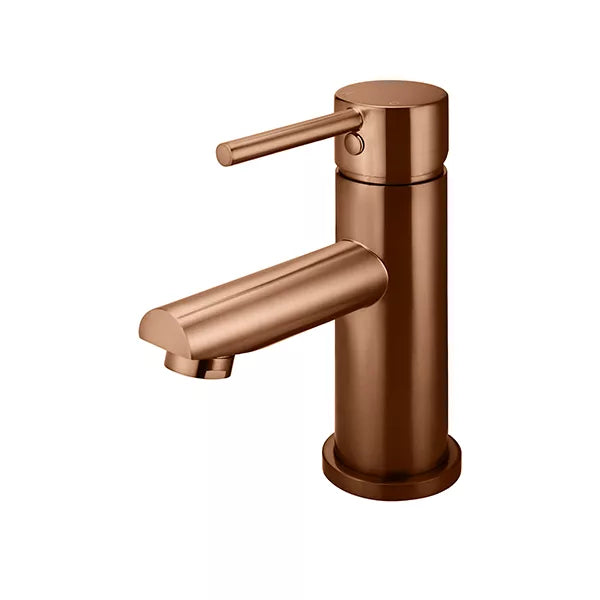 Round - Lustre Bronze Basin Mixer w Straight Spout