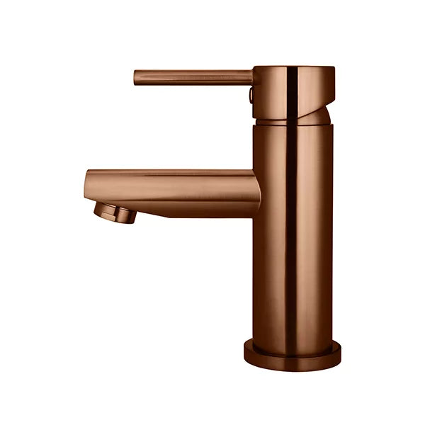 Round - Lustre Bronze Basin Mixer w Straight Spout