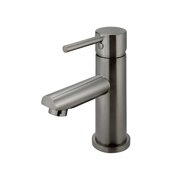Round - Shadow Gunmetal Basin Mixer w Straight Spout