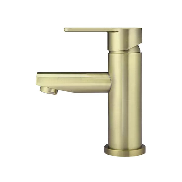 Round - Tiger Bronze Basin Mixer w Straight Spout & Paddle Handle