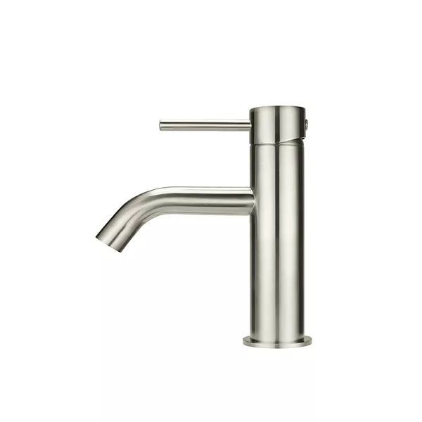 Piccola - Brushed Nickel Basin Mixer with Curved Spout