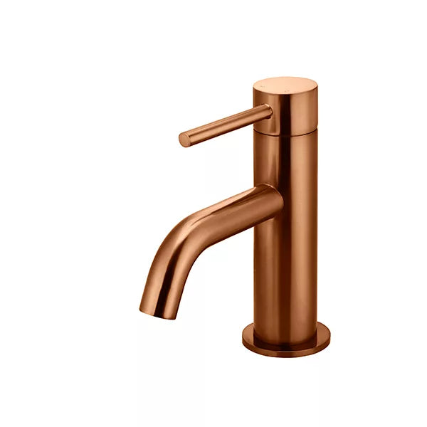 Piccola - Lustre Bronze Basin Mixer with Curved Spout