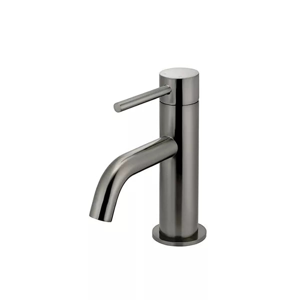 Piccola - Shadow Gunmetal Basin Mixer with Curved Spout