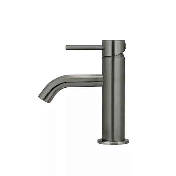 Piccola - Shadow Gunmetal Basin Mixer with Curved Spout