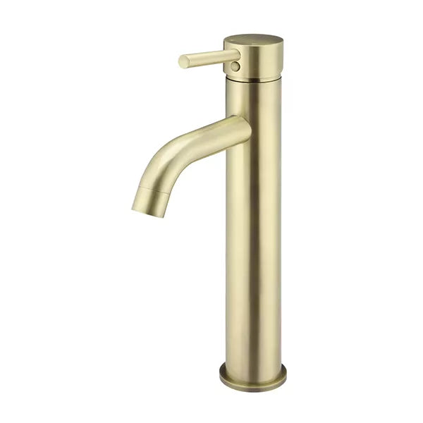 Round - Tiger Bronze Tall Basin Mixer with Curved Spout