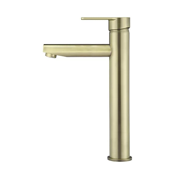 Round - Tiger Bronze Tall Basin Mixer with Straight Spout and Paddle Handle