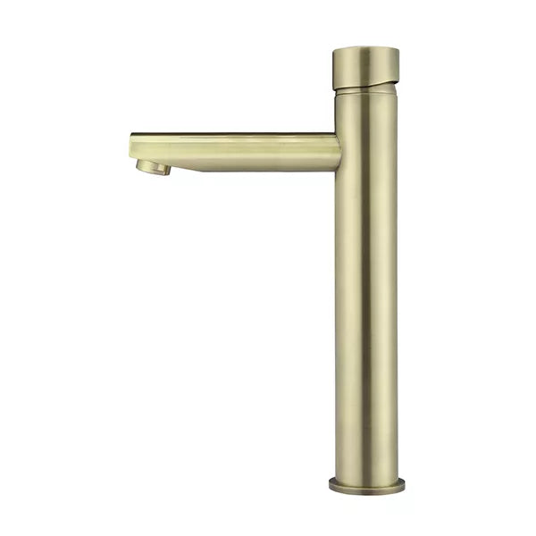 Round - Tiger Bronze Tall Basin Mixer with Straight Spout and Pinless Handle