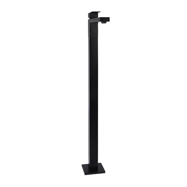 Square - Matte Black Freestanding Bath Spout w Mixer