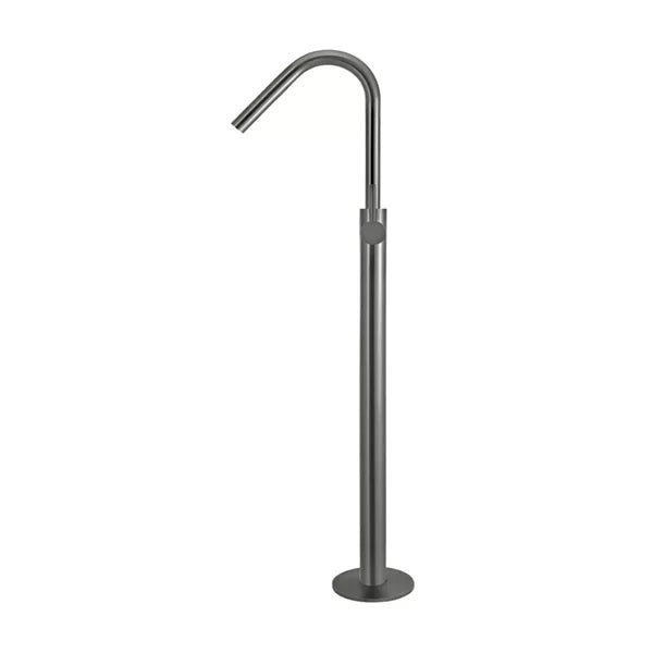 Round - Shadow Gunmetal Freestanding Bath Spout w Mixer and Handshower