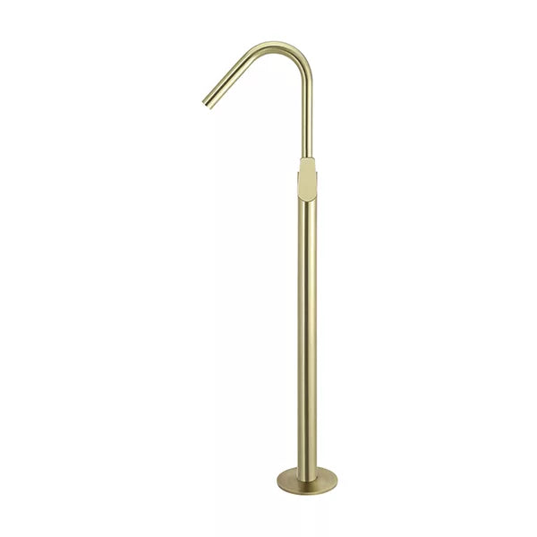 Round - Tiger Bronze Freestanding Bath Spout w Paddle Handle Mixer and Handshower