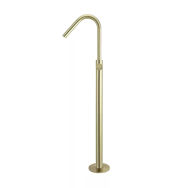 Round - Tiger Bronze Freestanding Bath Spout w Pinless Handle Mixer and Handshower