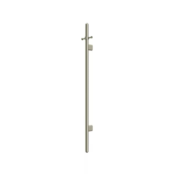 Round - Brushed Nickel Vertical Heated Towel Rail