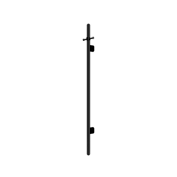 Round - Matte Black Vertical Heated Towel Rail