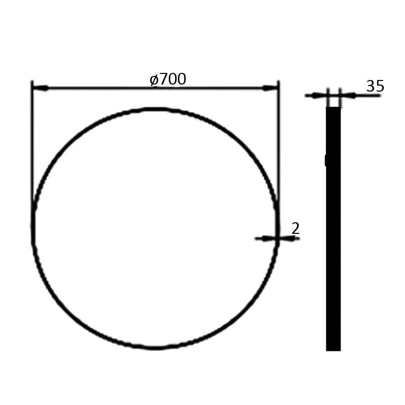 Bianca - Round Framed Mirror Ø700mm