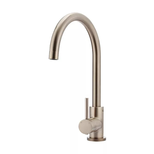 Round - Champagne Gooseneck Kitchen Mixer